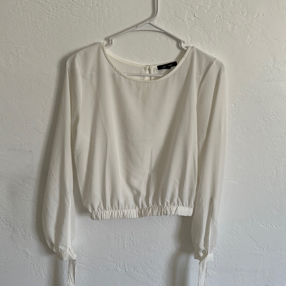 Mesh long sleeve blouse